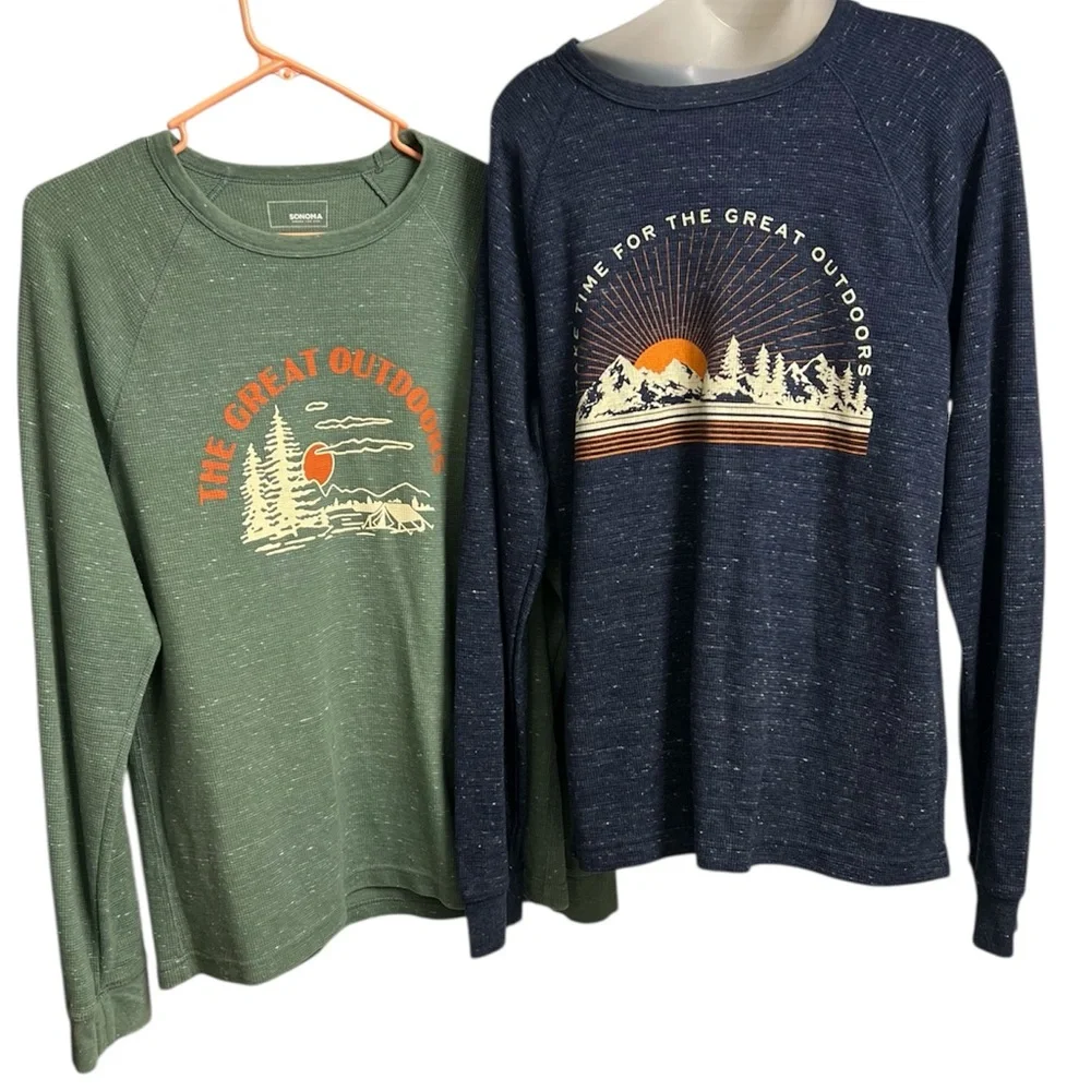 Sonoma Goods for Life “The Great Outdoors” Thermal Long Sleeve Tops Bundle L